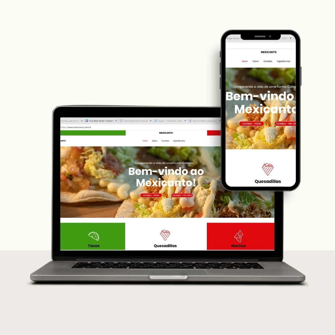 Mexicanto website design shown on desktop and mobile