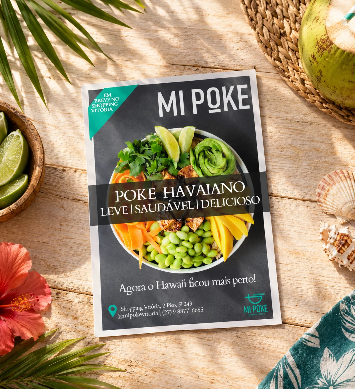 Mi Poke Hawaiian food promotional mockup